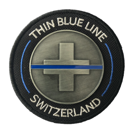 Badge Iron "Thin Blue Line Switzerland"