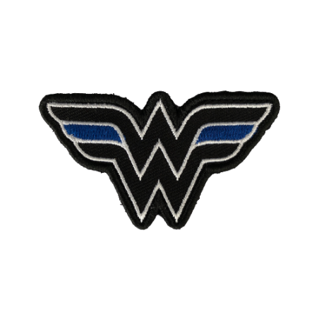 WONDER WOMAN Abzeichen "Thin Blue Line" ausgeschnitten