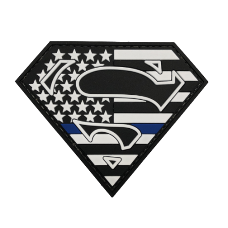 Badge Superman "Thin Blue Line USA"