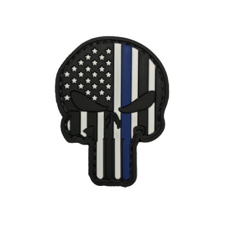 Badge Punisher "Thin Blue Line USA"