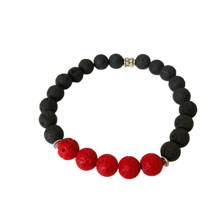 Lavastein Armband "Thin Red Line"