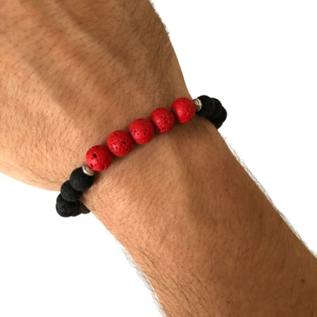 Lavastein Armband "Thin Red Line"