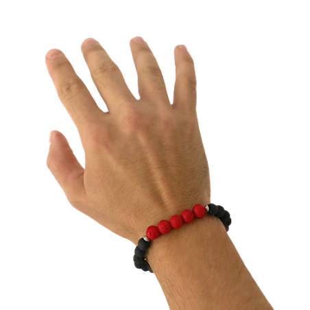 Lavastein Armband "Thin Red Line"