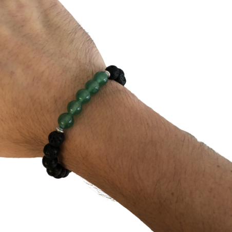 Lavastein Armband "Thin Green Line"