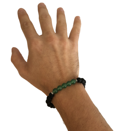 Lavastein Armband "Thin Green Line"