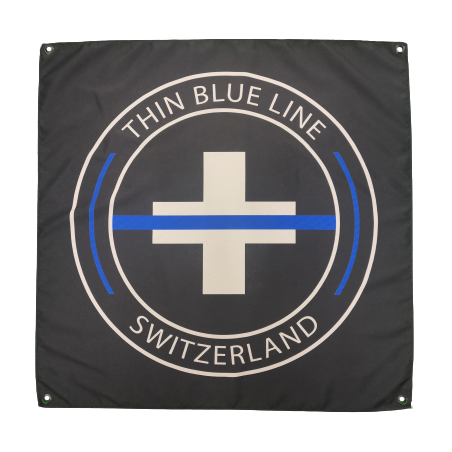 Drapeau "Thin Blue Line Switzerland" Rond