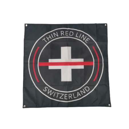 Drapeau "Thin Red Line Switzerland" Rond