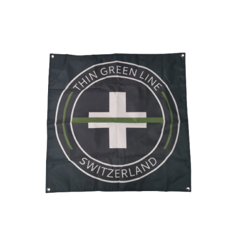 Drapeau "Thin Green Line Switzerland" Rond