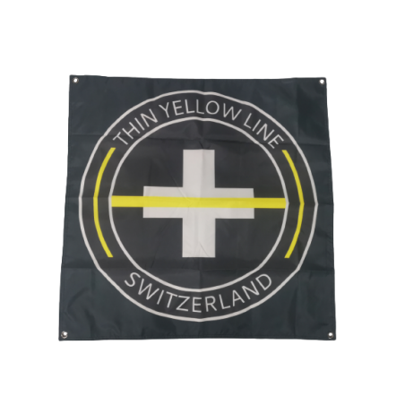 Drapeau "Thin Yellow Line Switzerland" Rond