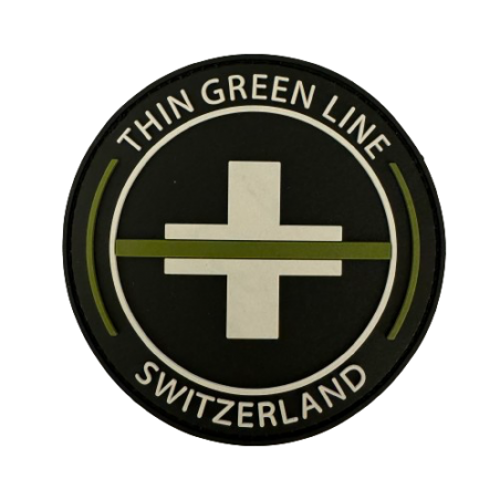 Rundes Abzeichen PVC "Thin Green Line Switzerland"