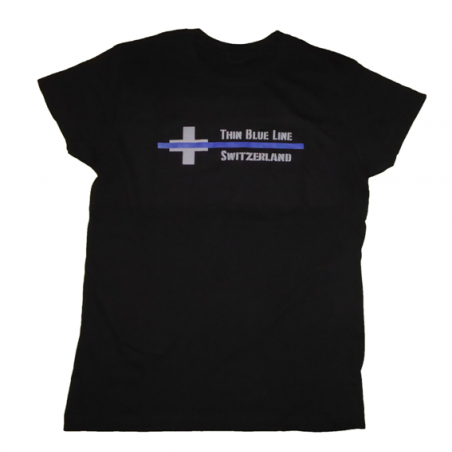 Frau T-Shirt ♀ "Thin Blue Line Switzerland"