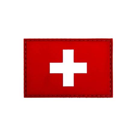 Badge rectangle SUISSE - Red